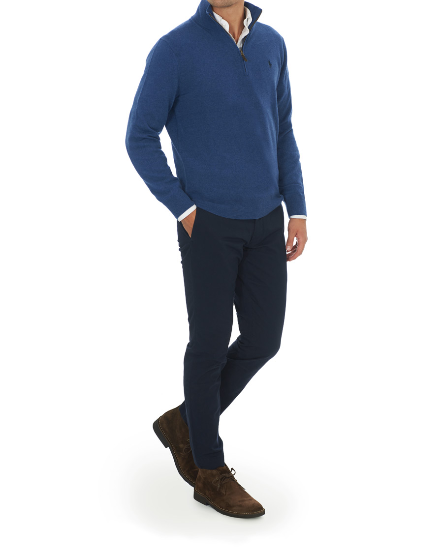 Heren | Truien | Polo Ralph Lauren | Merino Half Zip Shale Blue
