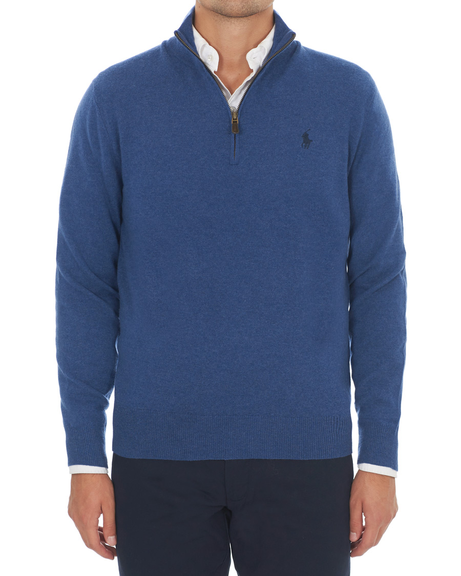 Heren | Truien | Polo Ralph Lauren | Merino Half Zip Shale Blue