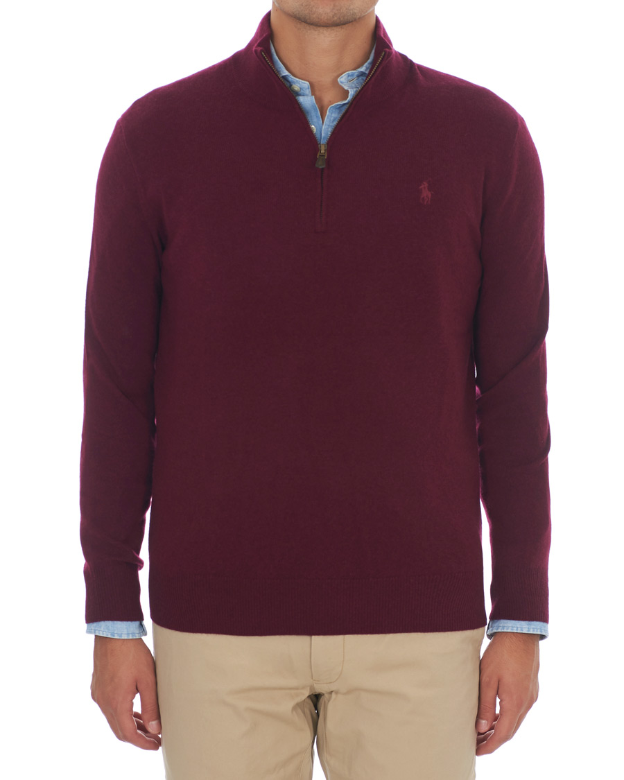 Heren | Truien | Polo Ralph Lauren | Merino Half Zip Burgundy