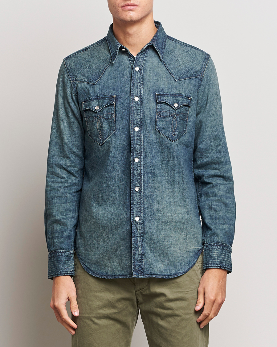 Heren | Overhemden | RRL | Buffalo Western Shirt Dark Wash