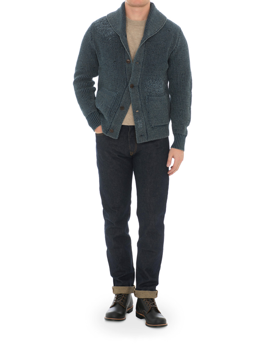Heren | Truien | RRL | Shawl Collar Cardigan Dark Indigo