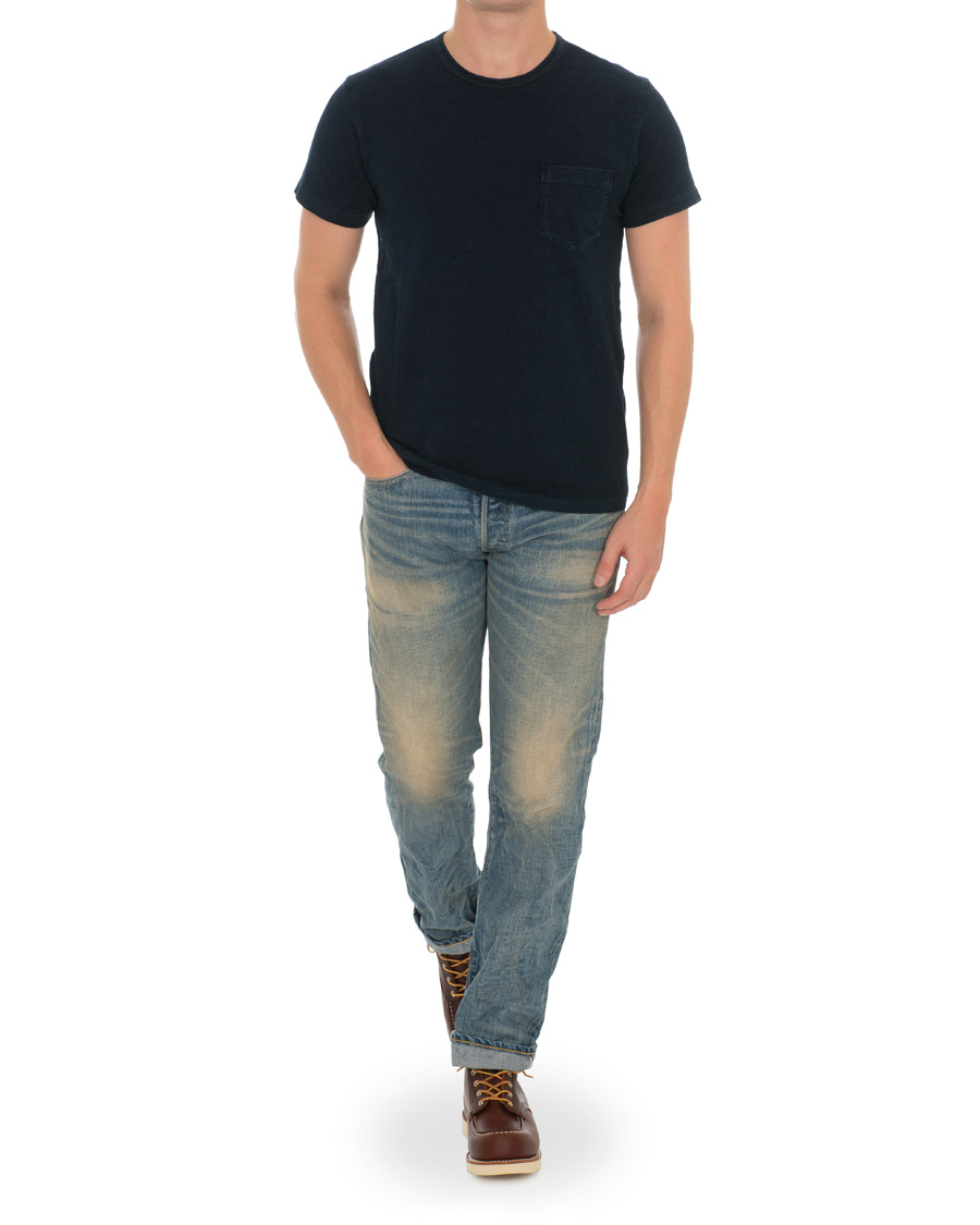 Homme | T-shirts | RRL | Standard Pocket Tee Rinsed Blue Indigo