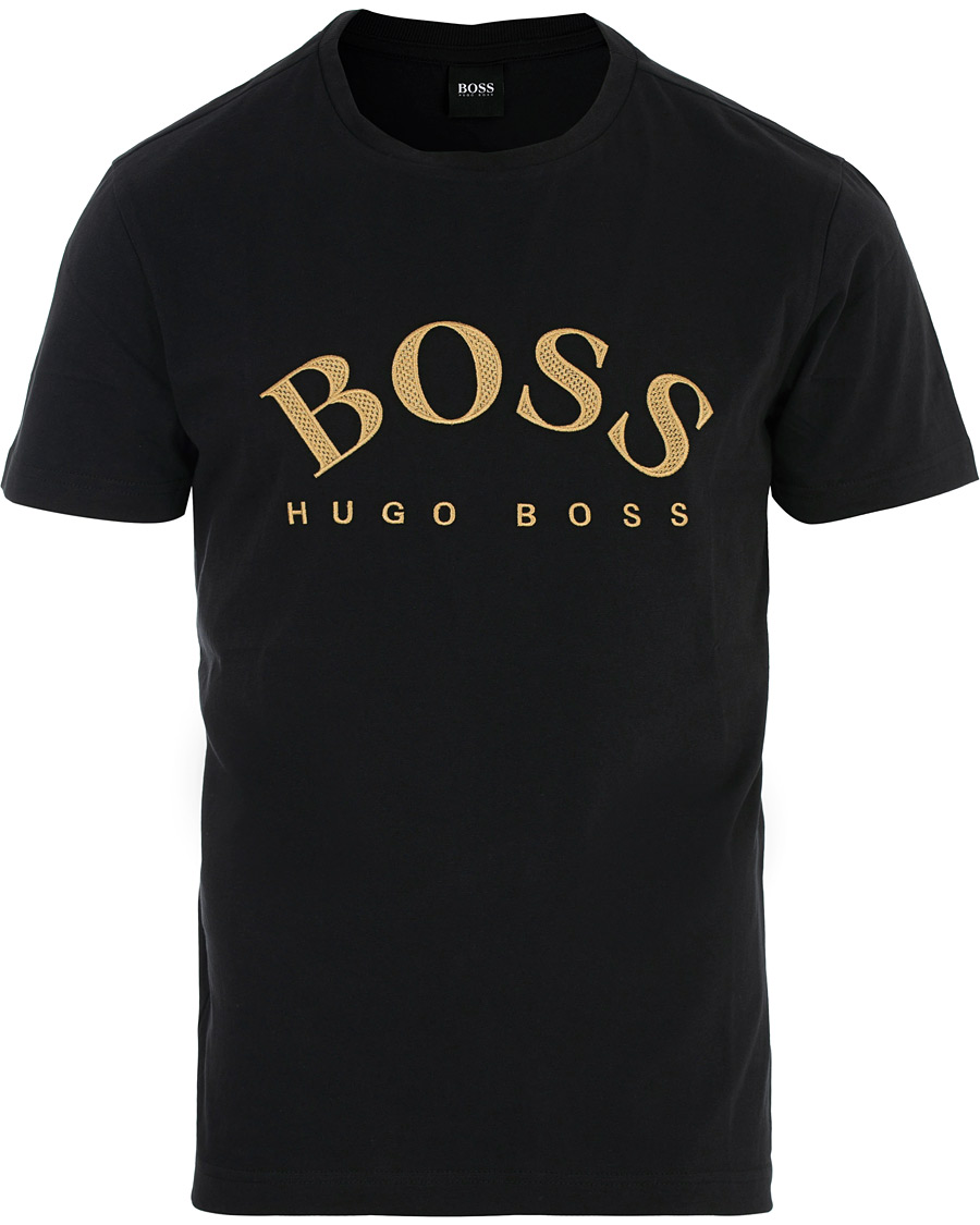 Heren | T-shirts | BOSS GREEN | BOSS Athleisure Logo Crew Neck Tee Black/Gold