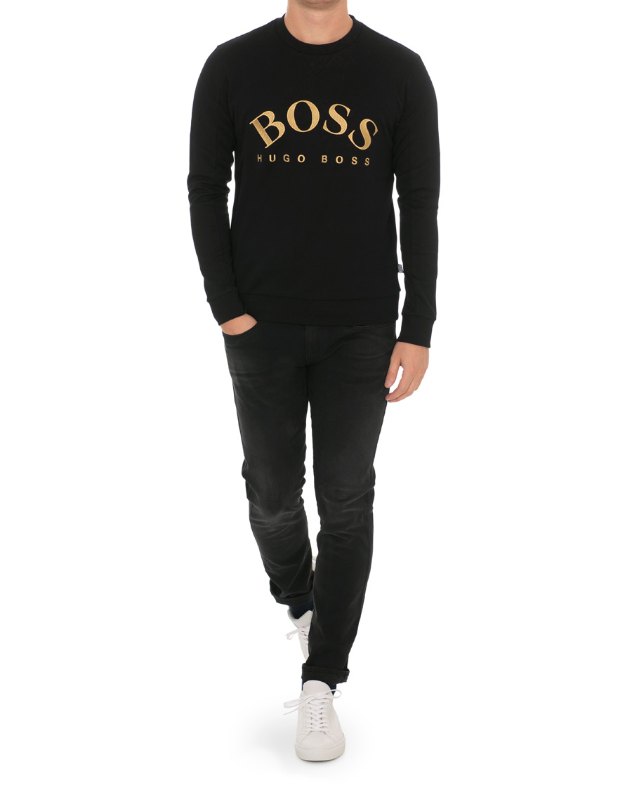 Homme | Pulls Et Tricots | BOSS GREEN | BOSS Athleisure Salbo Crew Neck Sweater Black/Gold