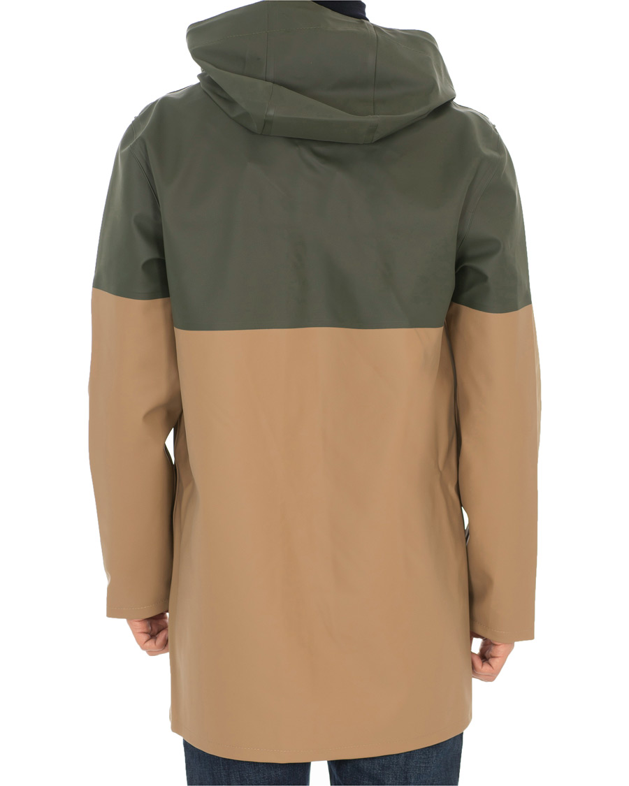 Heren | Jassen | Stutterheim | Stockholm Blocked Raincoat Green/Brown