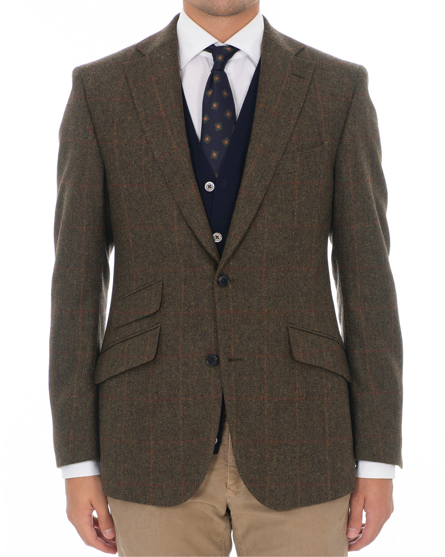 Homme | Blazers | Walker Slater | Edward Tweed Windowpane Blazer Green