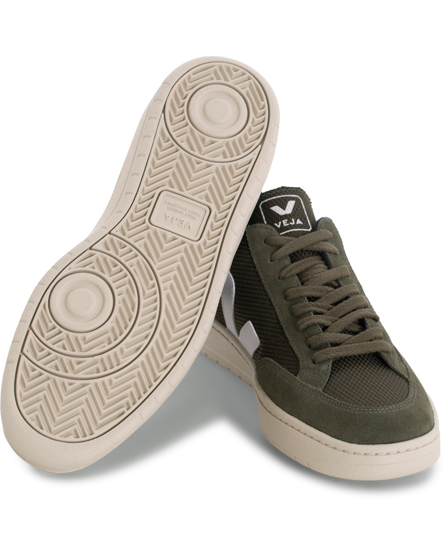 Homme | Veja V-12 Mesh Sneaker Green/White | Veja | V-12 Mesh Sneaker Green/White