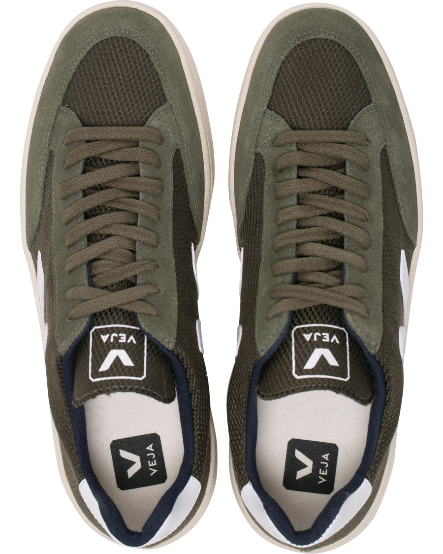 Homme | Veja V-12 Mesh Sneaker Green/White | Veja | V-12 Mesh Sneaker Green/White