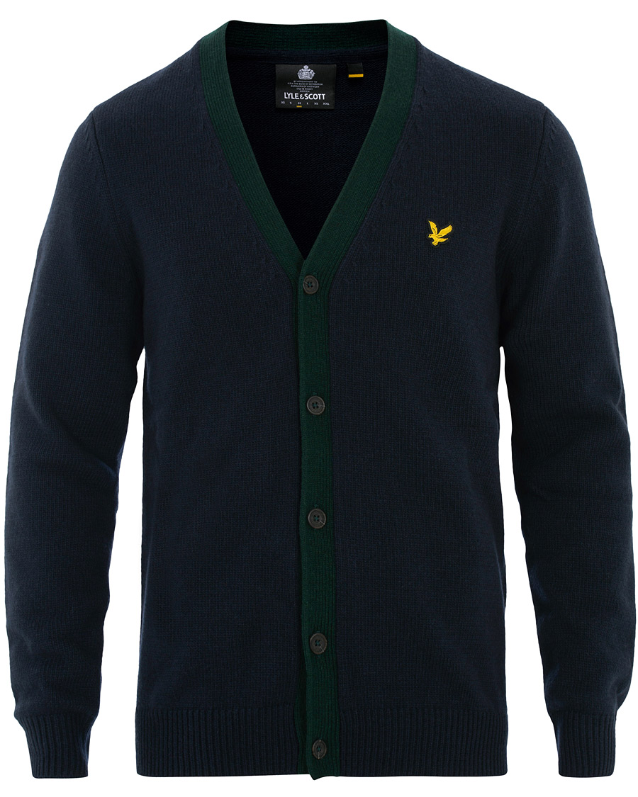 Heren | Truien | Lyle & Scott | Contrast Placket Cardigan Dark Navy