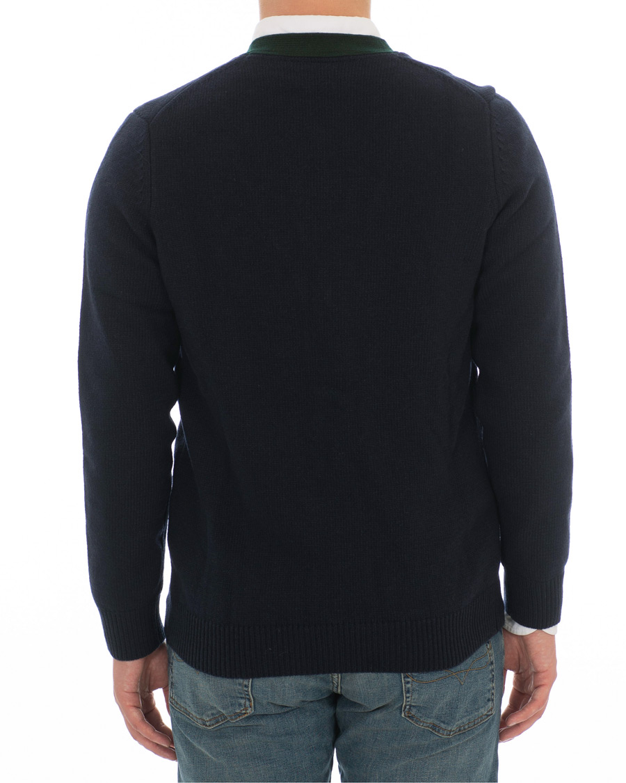 Heren | Truien | Lyle & Scott | Contrast Placket Cardigan Dark Navy