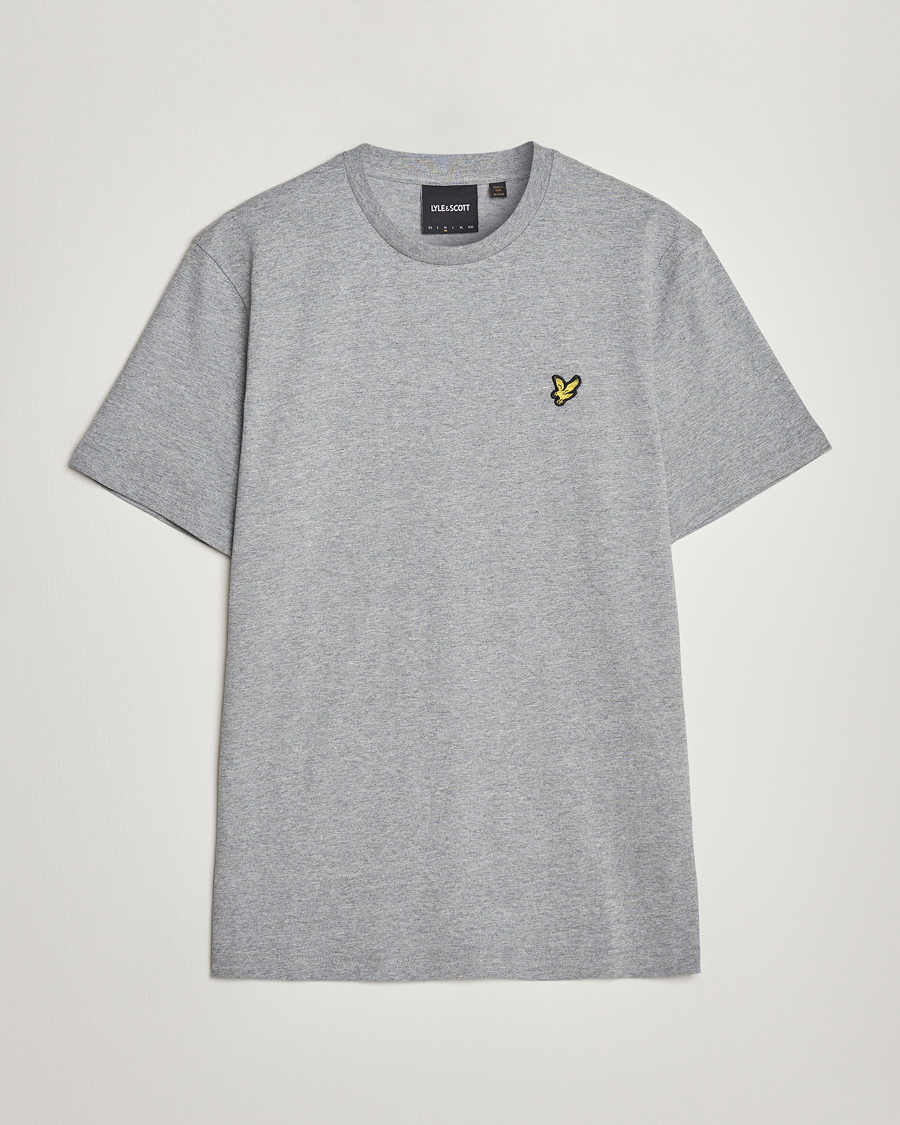 Heren | T-shirts | Lyle & Scott | Crew Neck Organic Cotton T-Shirt Mid Grey Marl