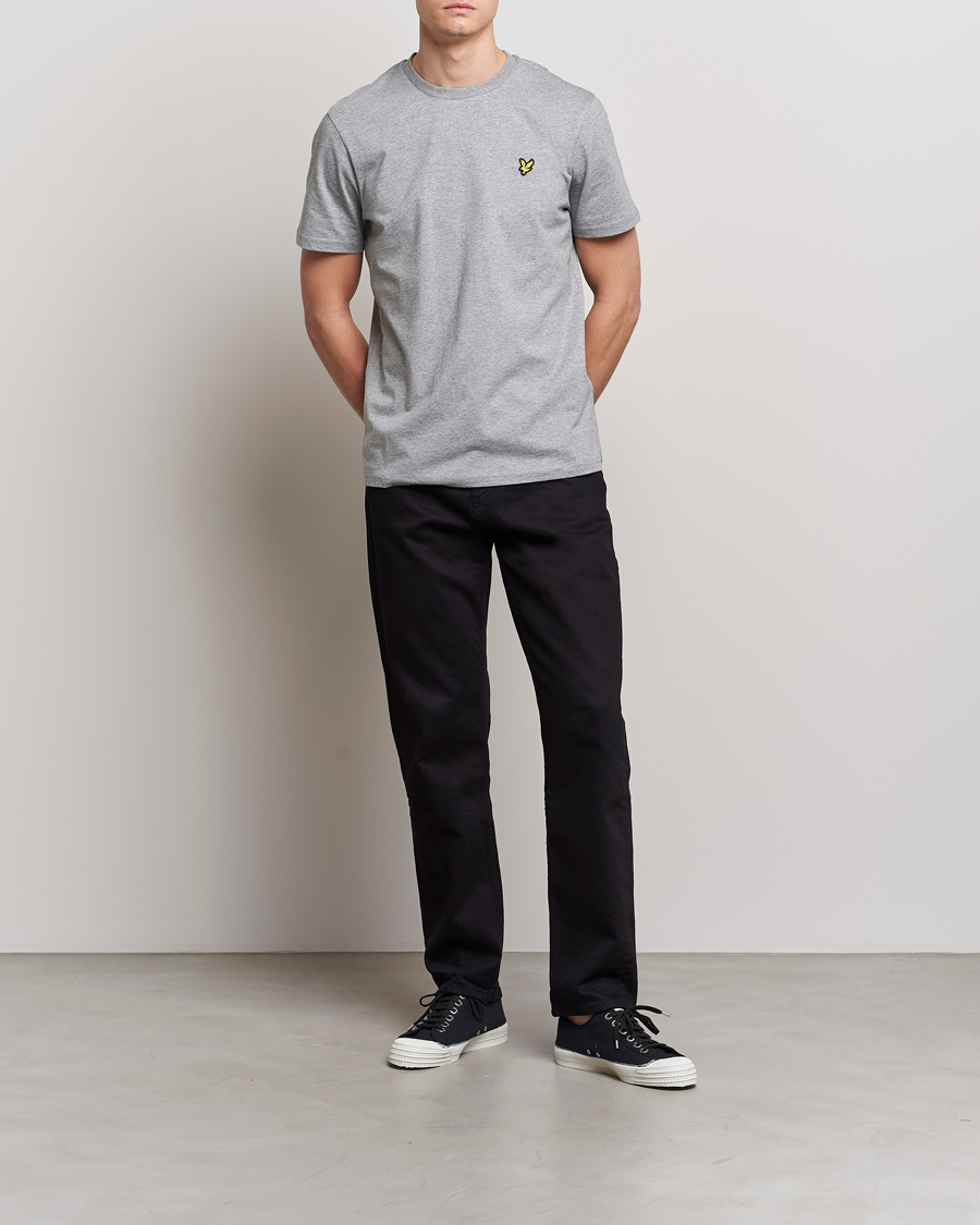 Heren | T-shirts | Lyle & Scott | Crew Neck Organic Cotton T-Shirt Mid Grey Marl
