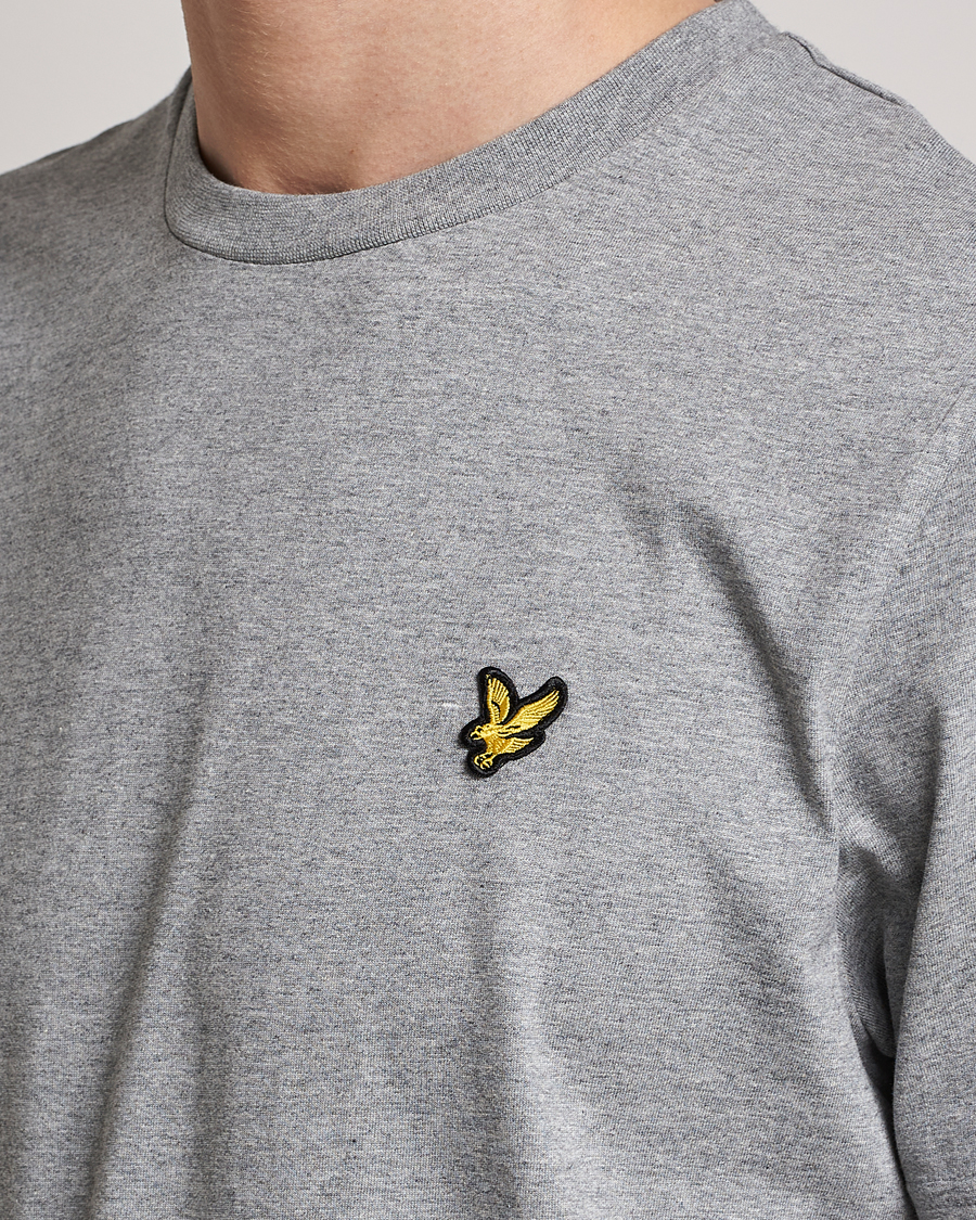 Heren | T-shirts | Lyle & Scott | Crew Neck Organic Cotton T-Shirt Mid Grey Marl