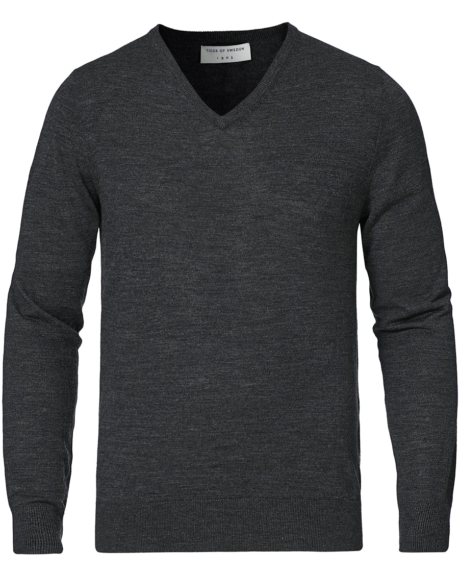 Homme | Pulls Et Tricots | Tiger of Sweden | Rael V-Neck Pullover Grey