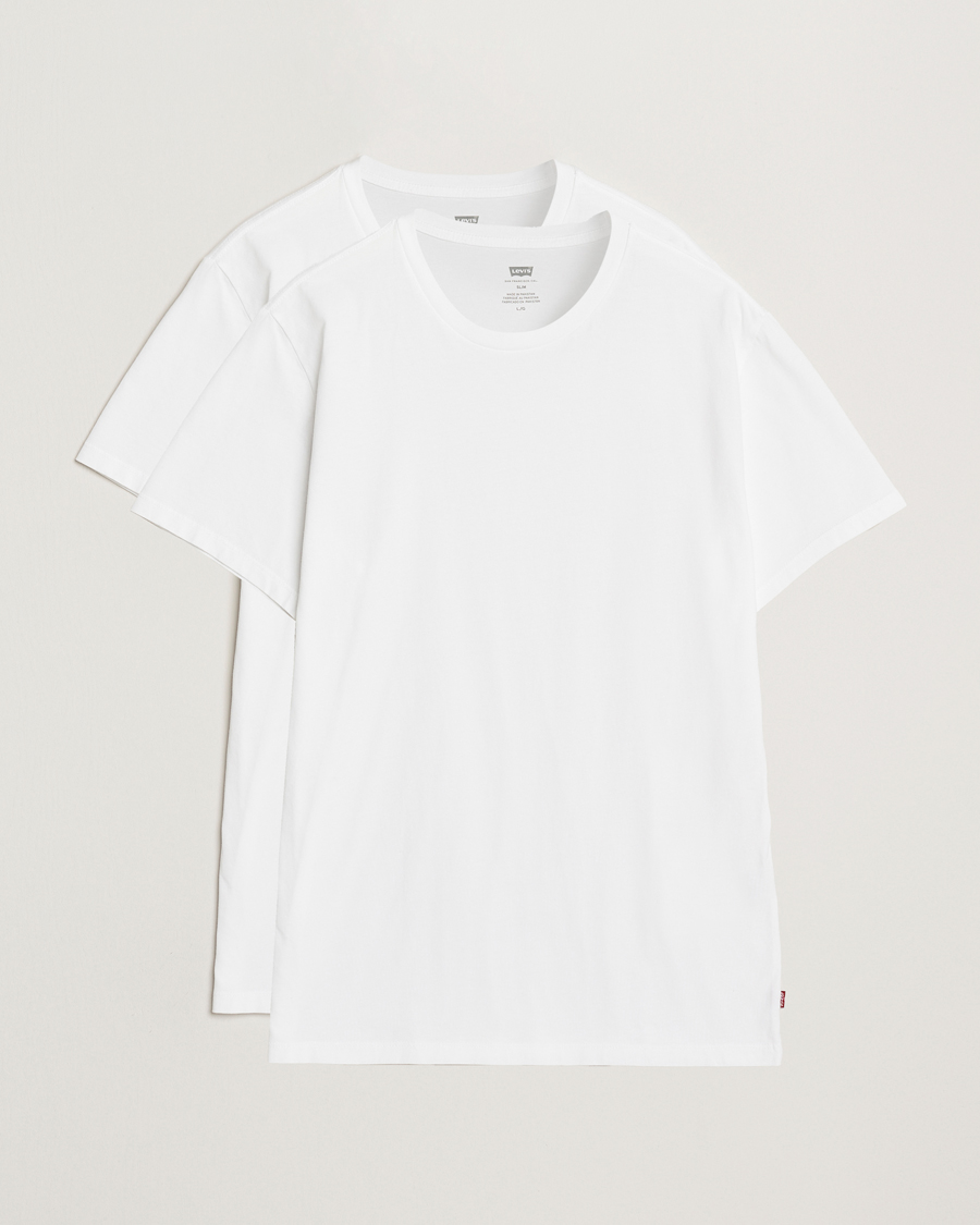 Heren | T-shirts | Levi's | 2-Pack Crew Neck T-Shirt White
