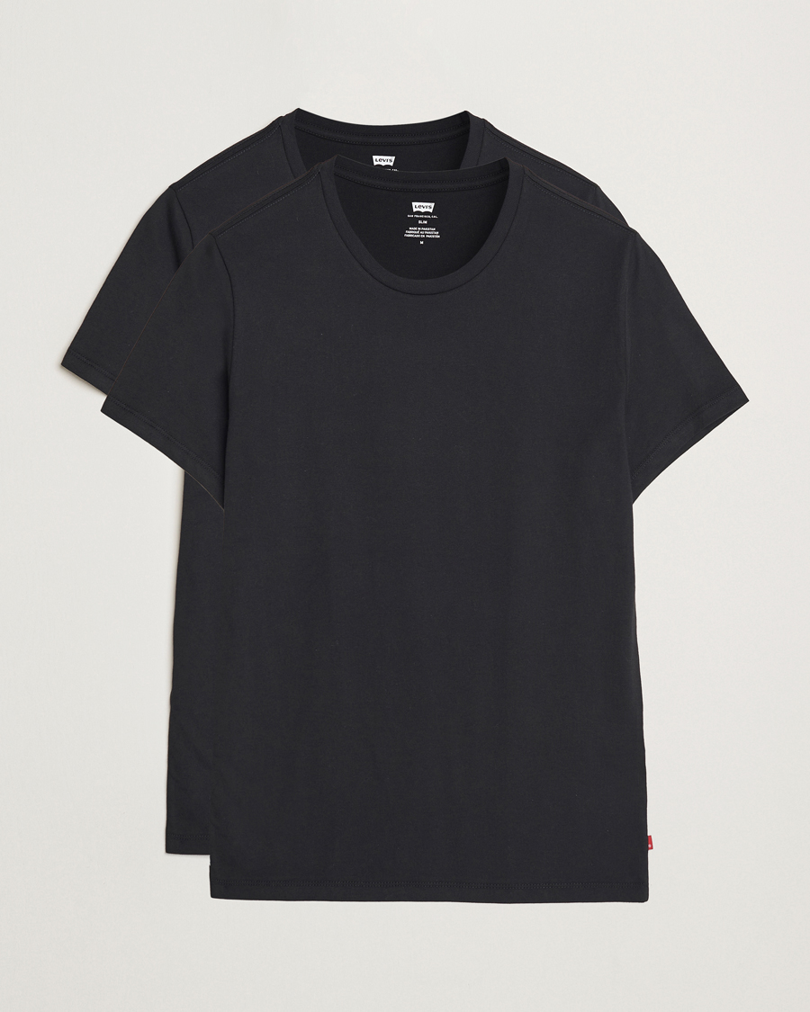 Heren | T-shirts | Levi's | 2-Pack Crew Neck T-Shirt Black