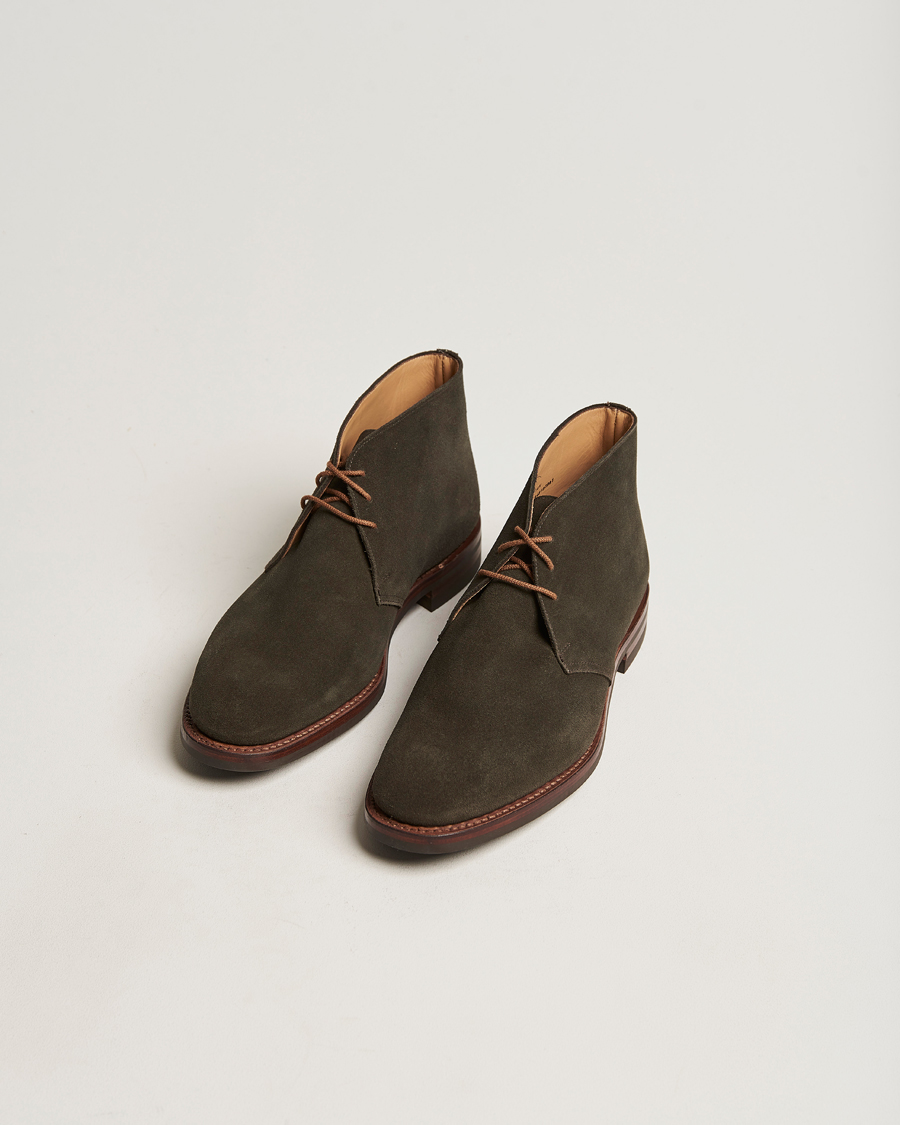 Homme | Crockett & Jones Chiltern Dainite Chukka Boot Green Suede | Crockett & Jones | Chiltern Dainite Chukka Boot Green Suede
