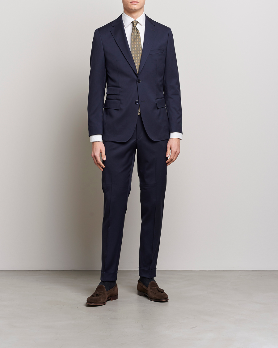 Heren | Broeken | Morris | Prestige Wool Suit Trousers Navy