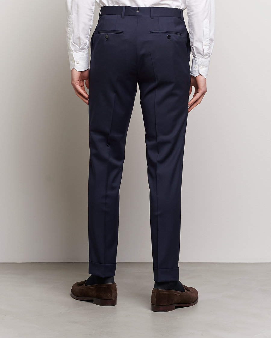 Heren | Broeken | Morris Heritage | Morris Prestige Wool Suit Trousers Navy