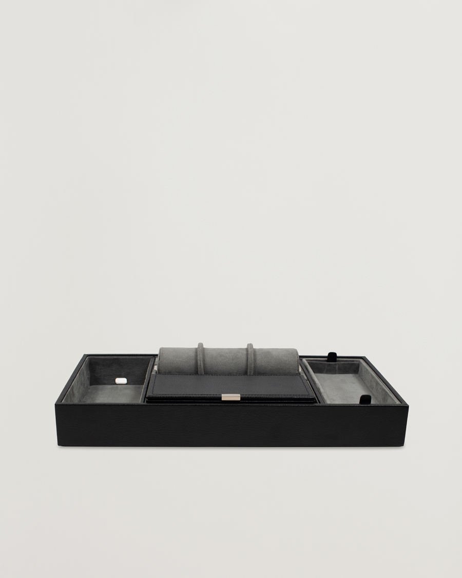 Heren | Horloge & juwelendozen | WOLF | Howard Valet Tray with Cuff Black/Grey Pebble