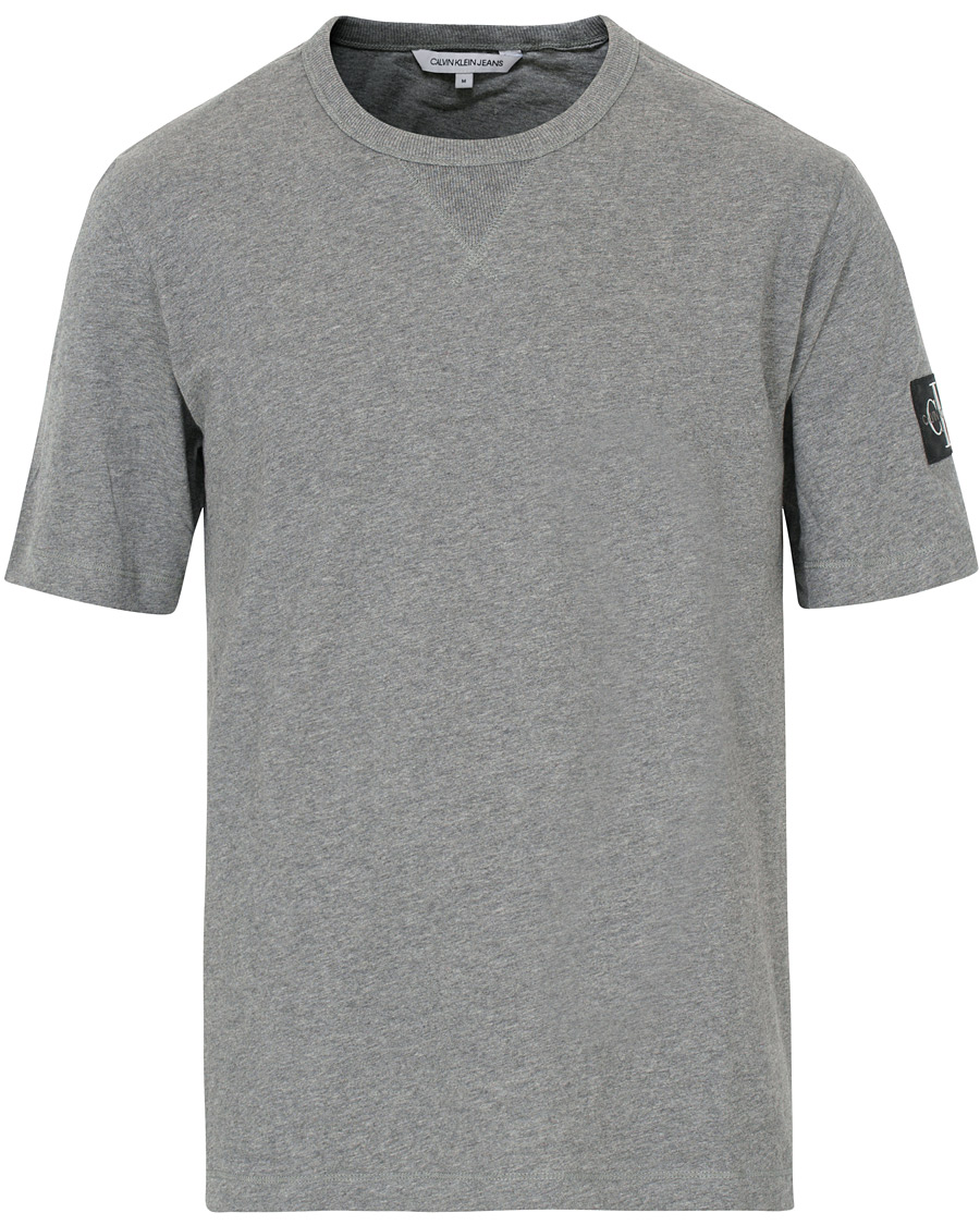 Homme | T-shirts | Calvin Klein Jeans | Monogram Sleeve Badge Tee Mid Grey Heather