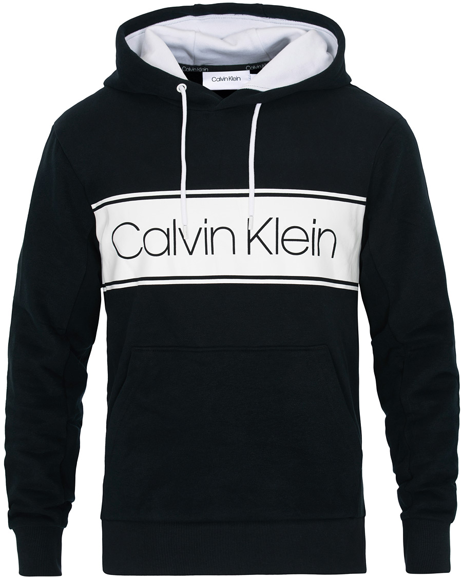 Homme | Pulls Et Tricots | Calvin Klein | Logo Stripe Hoodie Black