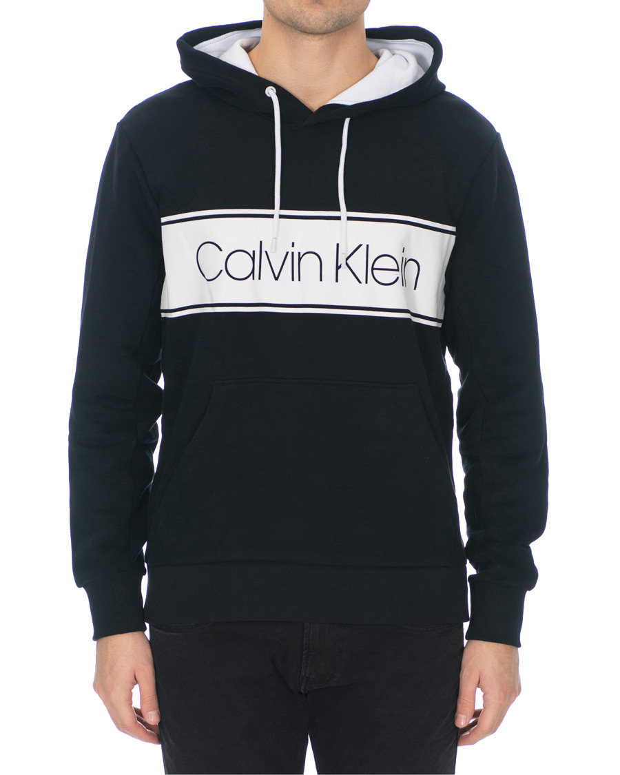 Homme | Pulls Et Tricots | Calvin Klein | Logo Stripe Hoodie Black