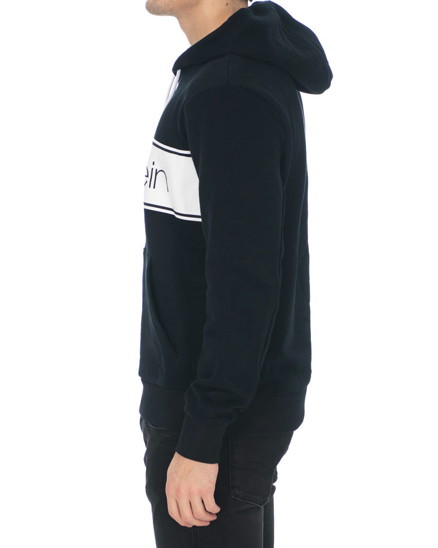 Homme | Pulls Et Tricots | Calvin Klein | Logo Stripe Hoodie Black