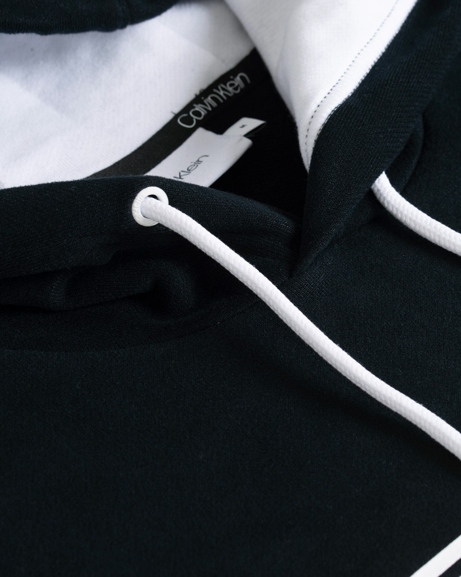 Homme | Pulls Et Tricots | Calvin Klein | Logo Stripe Hoodie Black