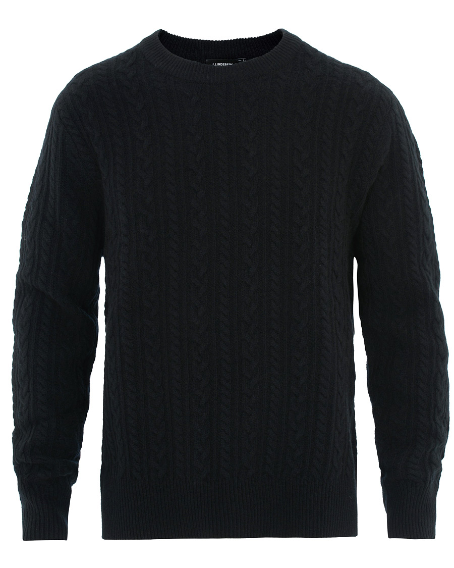 Homme | Pulls Et Tricots | J.Lindeberg | Gregor Soft Cable Crew Neck Black
