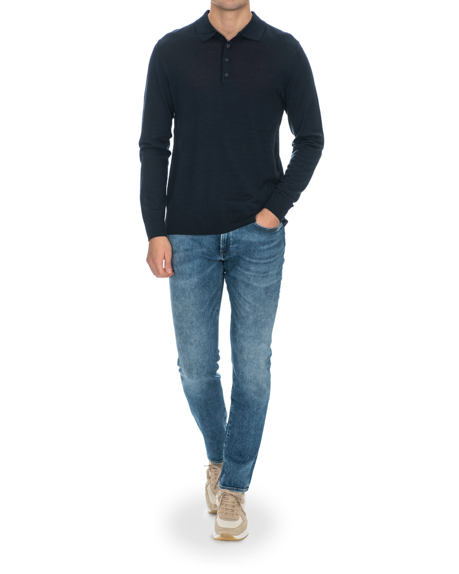 Homme | Pulls Et Tricots | J.Lindeberg | Luciano Wool/Silk Pullover Navy