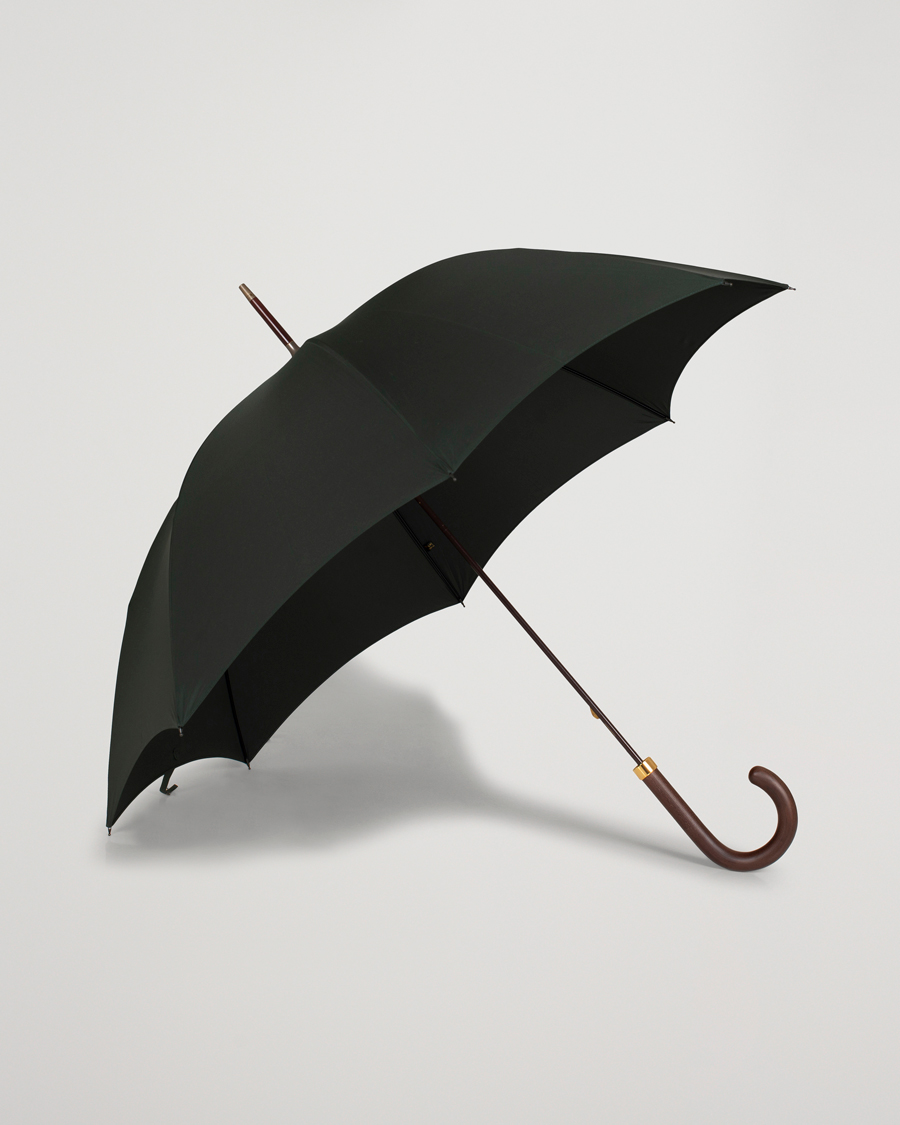 Homme | Parapluies | Fox Umbrellas | Polished Hardwood Umbrella Racing Green