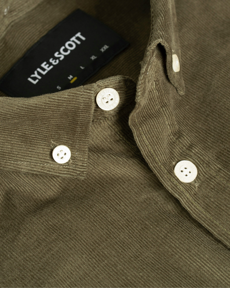 Homme | Chemises | Lyle & Scott | Baby Corduroy Shirt Olive Green