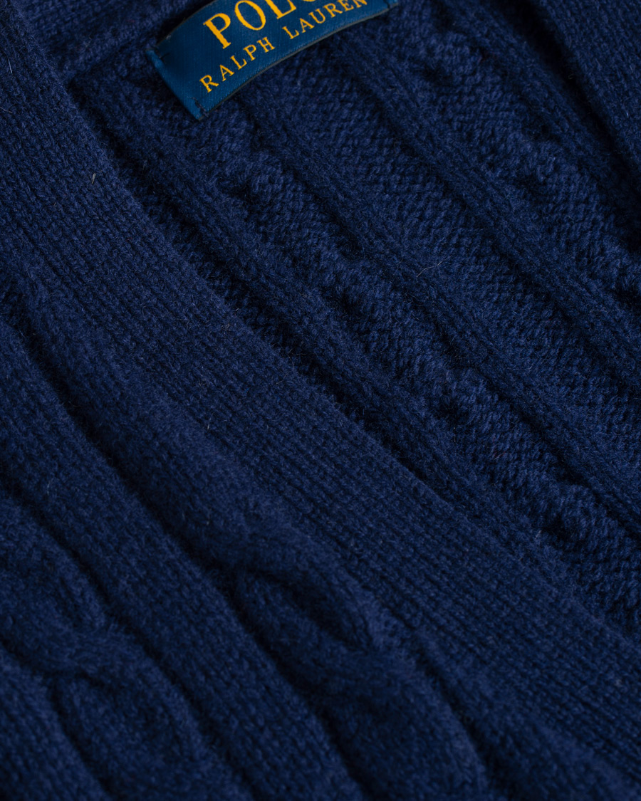 Homme | Pulls Et Tricots | Polo Ralph Lauren | Cotton Cashmere Cable Slipover Newport Navy
