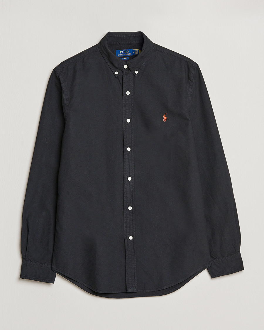 Heren | Overhemden | Polo Ralph Lauren | Slim Fit Garment Dyed Oxford Shirt Polo Black