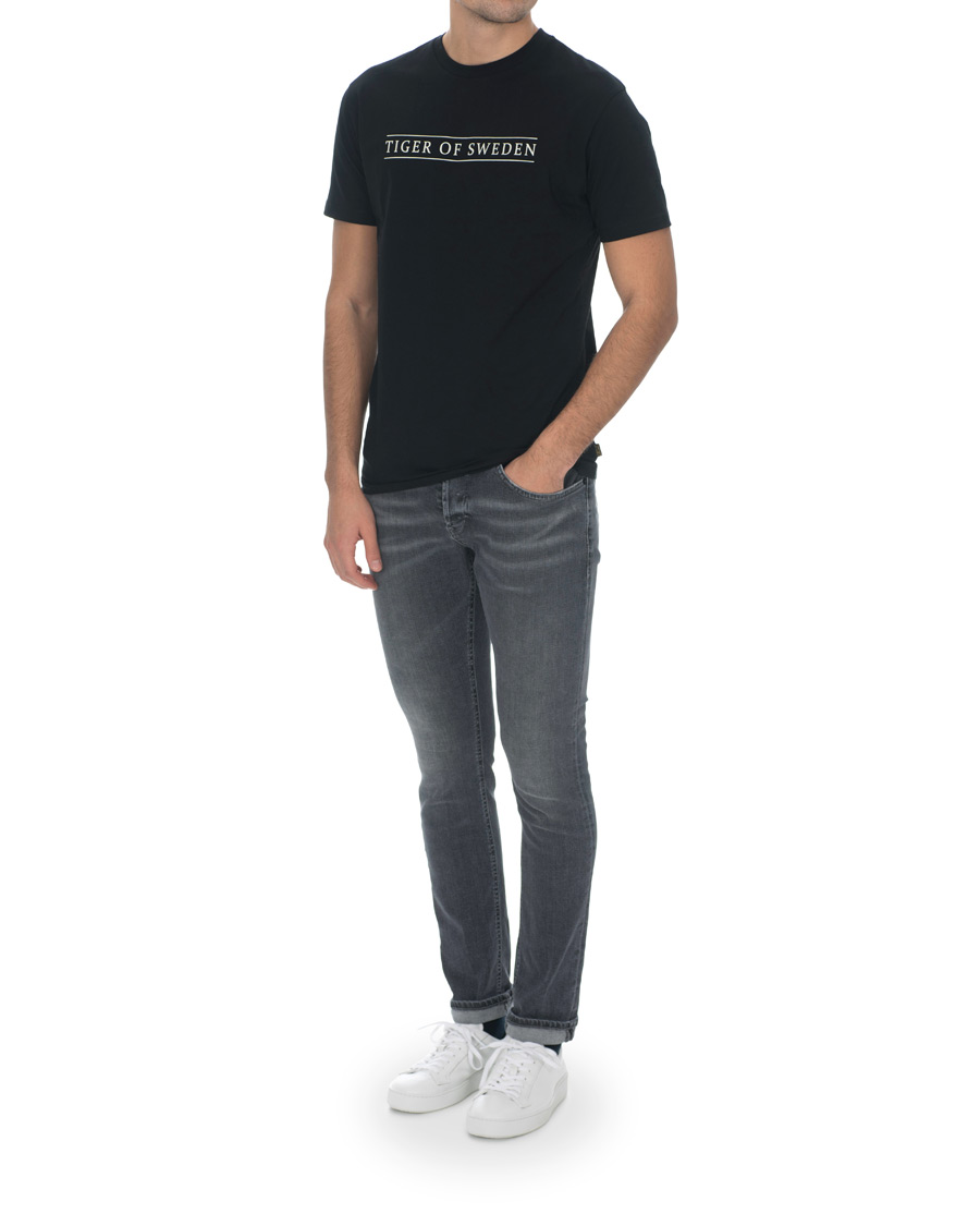 Heren | T-shirts | Tiger of Sweden Jeans | Fleek Printed Crew Neck Tee Black