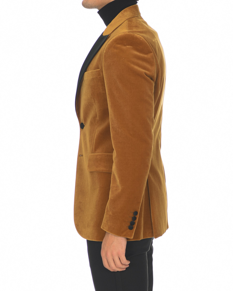 Heren | Blazers | Tiger of Sweden | 1903 Velvet Tuxedo Blazer Mustard