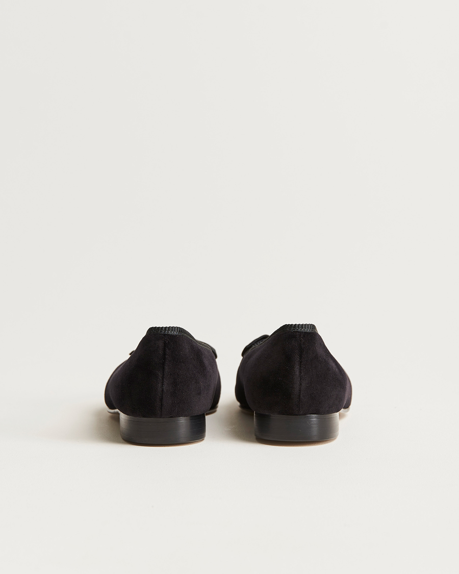 Heren | Bowhill & Elliott Opera Velvet Bow Pumps Black | Bowhill & Elliott | Opera Velvet Bow Pumps Black