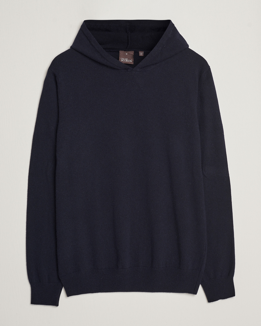 Homme | Pulls Et Tricots | Oscar Jacobson | Pascal Wool/Cashmere Hoodie Navy