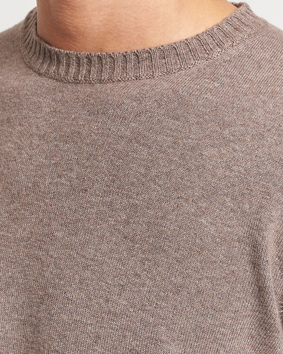 Homme | Pulls Et Tricots | Oscar Jacobson | Valter Wool/Cashmere Round Neck Light Brown