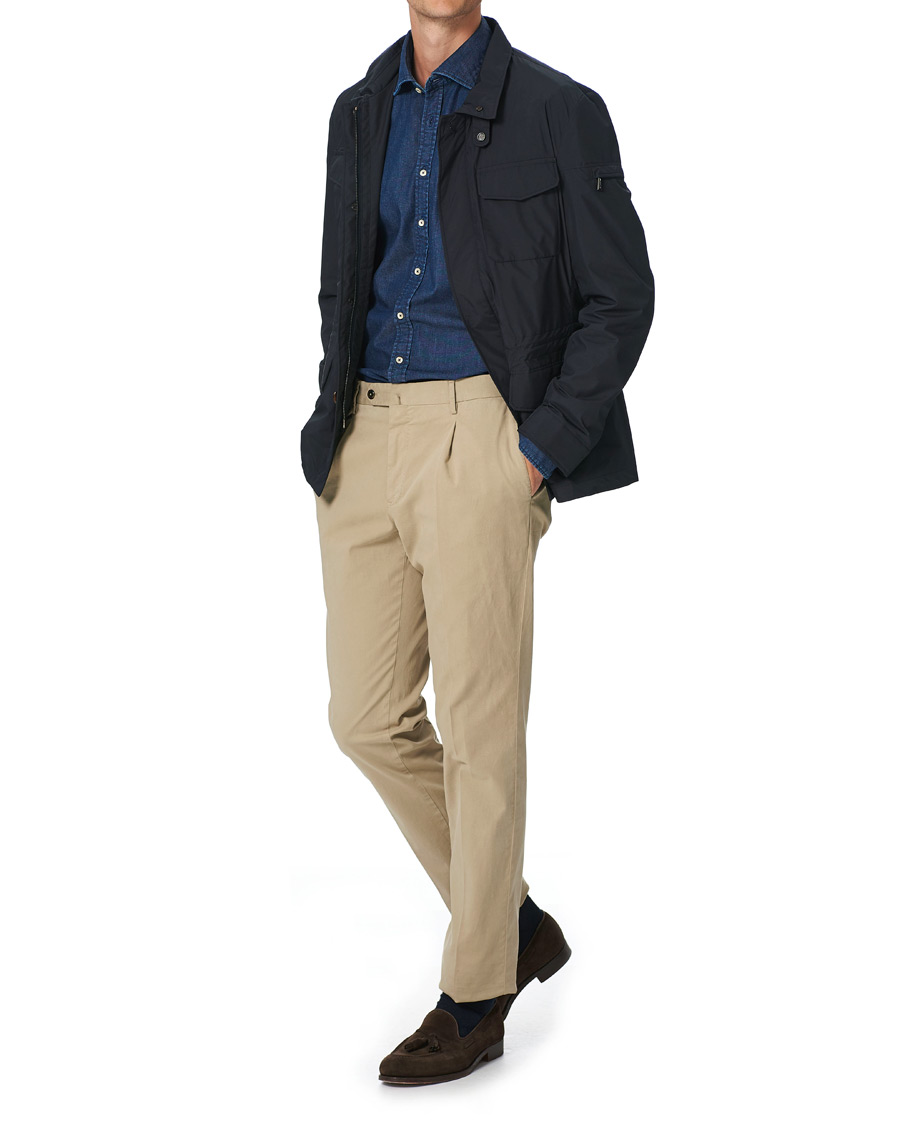 Homme | Chemises | Stenströms | Slimline Garment Washed Shirt Dark Denim