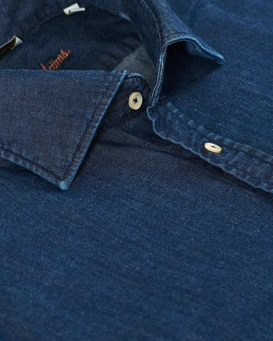 Homme | Chemises | Stenströms | Slimline Garment Washed Shirt Dark Denim