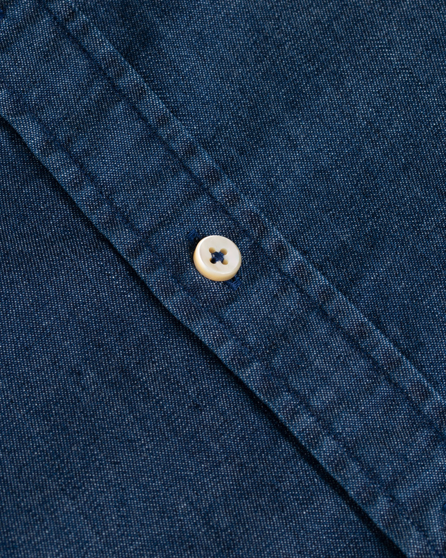 Homme | Chemises | Stenströms | Slimline Garment Washed Shirt Dark Denim
