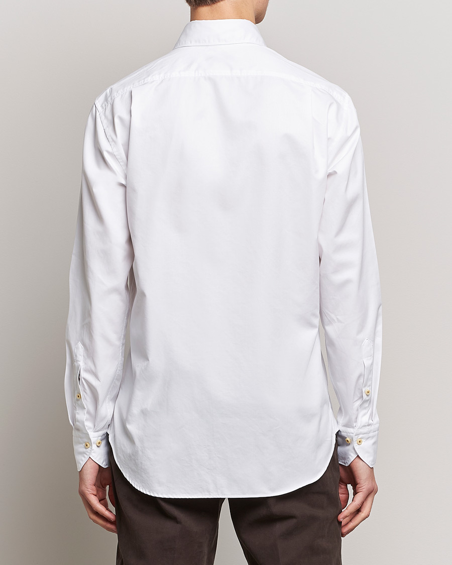 Heren | Overhemden | Stenströms | Fitted Body Washed Cotton Plain Shirt White