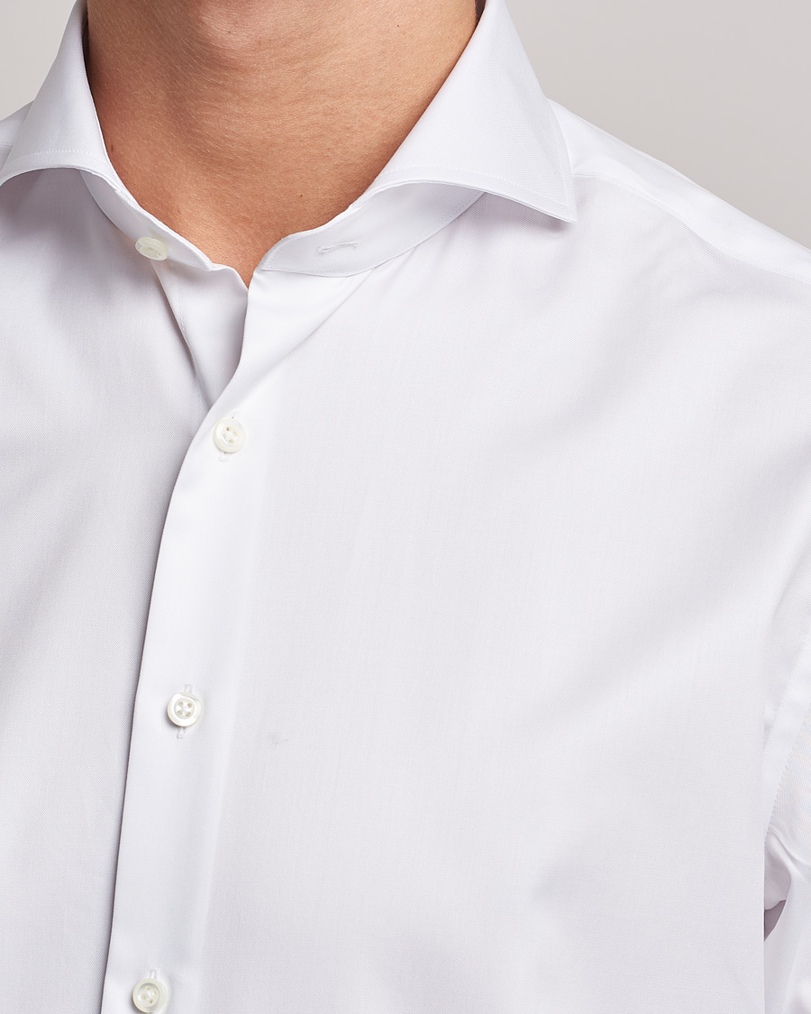 Heren | Overhemden | Stenströms | Fitted Body Extreme Cut Away Shirt White