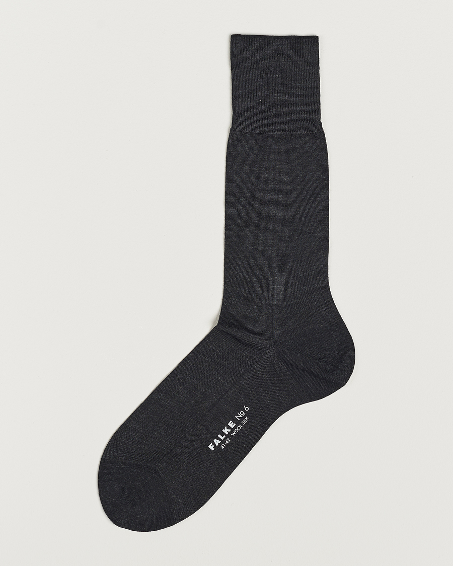 Homme | Sous-Vêtements Et Chaussettes | Falke | No. 6 Finest Merino & Silk Socks Anthracite Melange