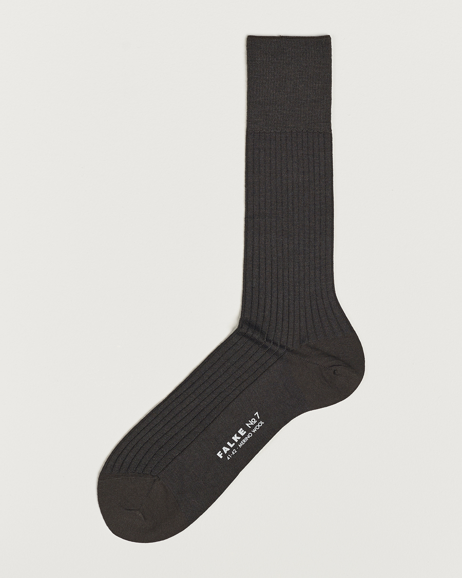 Homme | Sous-Vêtements Et Chaussettes | Falke | No. 7 Finest Merino Ribbed Socks Brown