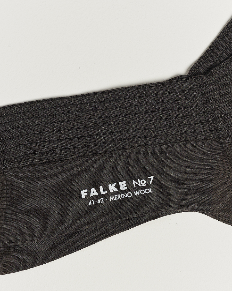 Homme | Sous-Vêtements Et Chaussettes | Falke | No. 7 Finest Merino Ribbed Socks Brown