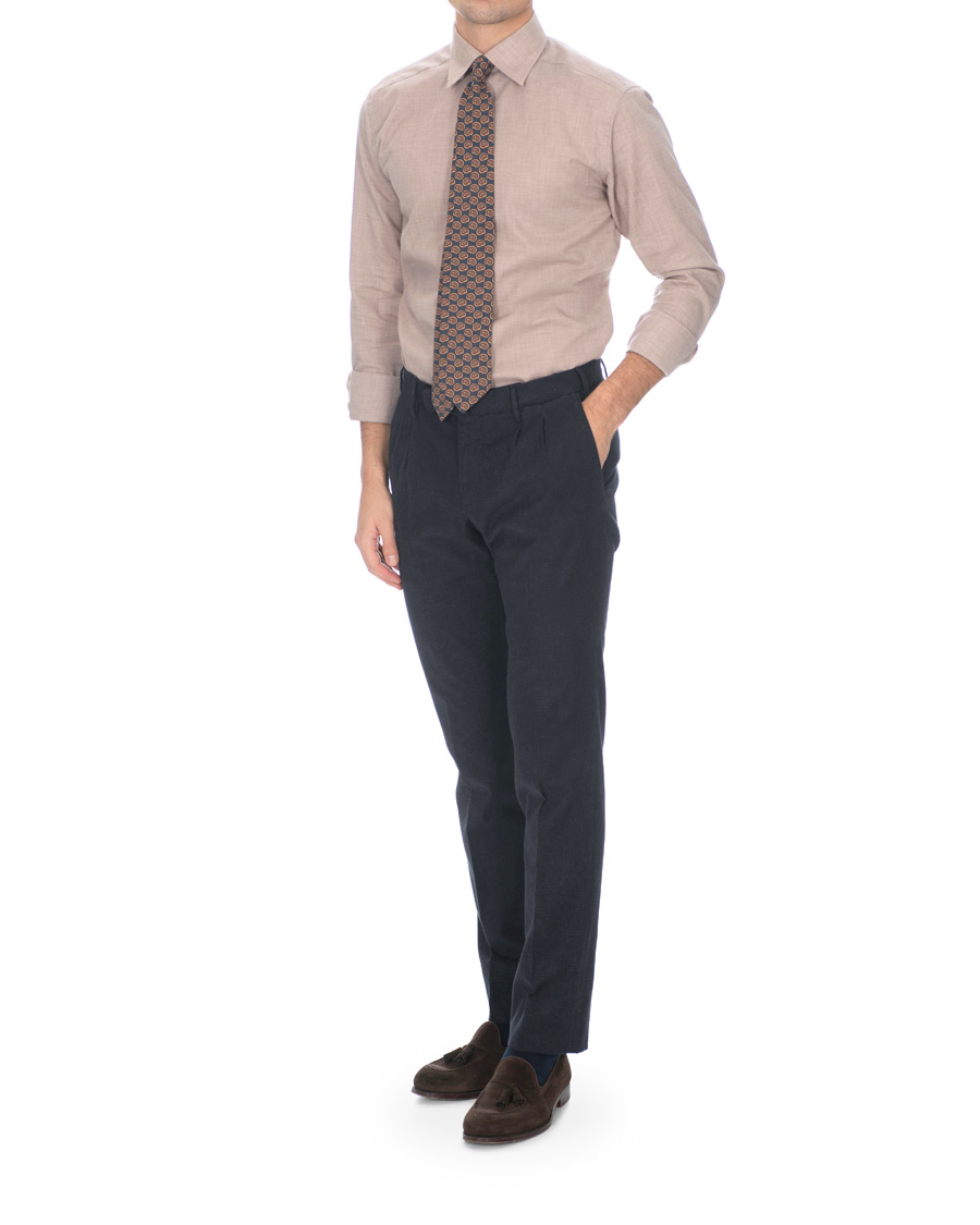 Homme | Chemises | Eton | Slim Fit Lightweight Flannel Shirt Sand