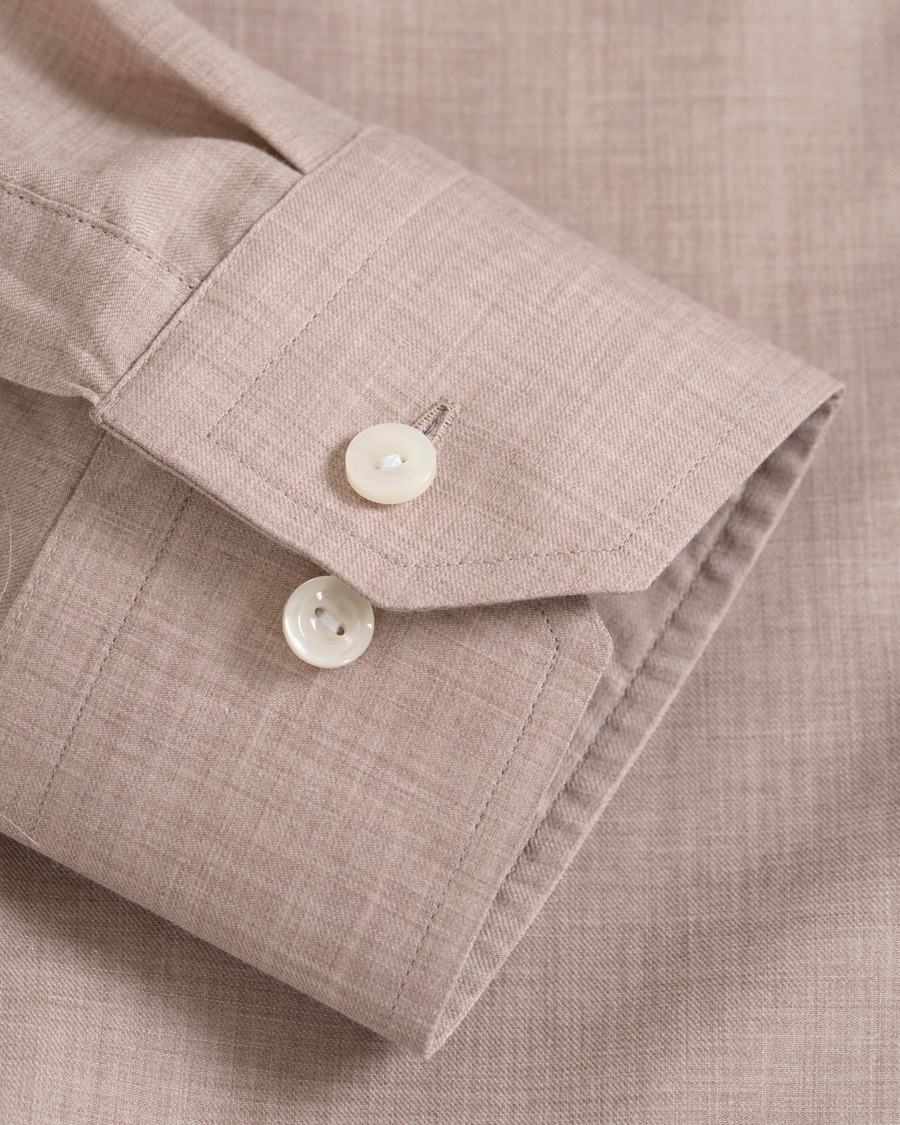 Homme | Chemises | Eton | Slim Fit Lightweight Flannel Shirt Sand